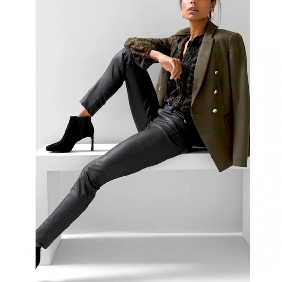 ✨NWT Roberto Cavalli Black Blue Mid Rise Coated Skinny Jeans Women's Size 6 - Picture 3 of 12